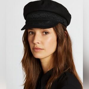 Authentic Greek Look Black Wool Fisherman Cap Braided Band Embroidery 55 67/8 cm